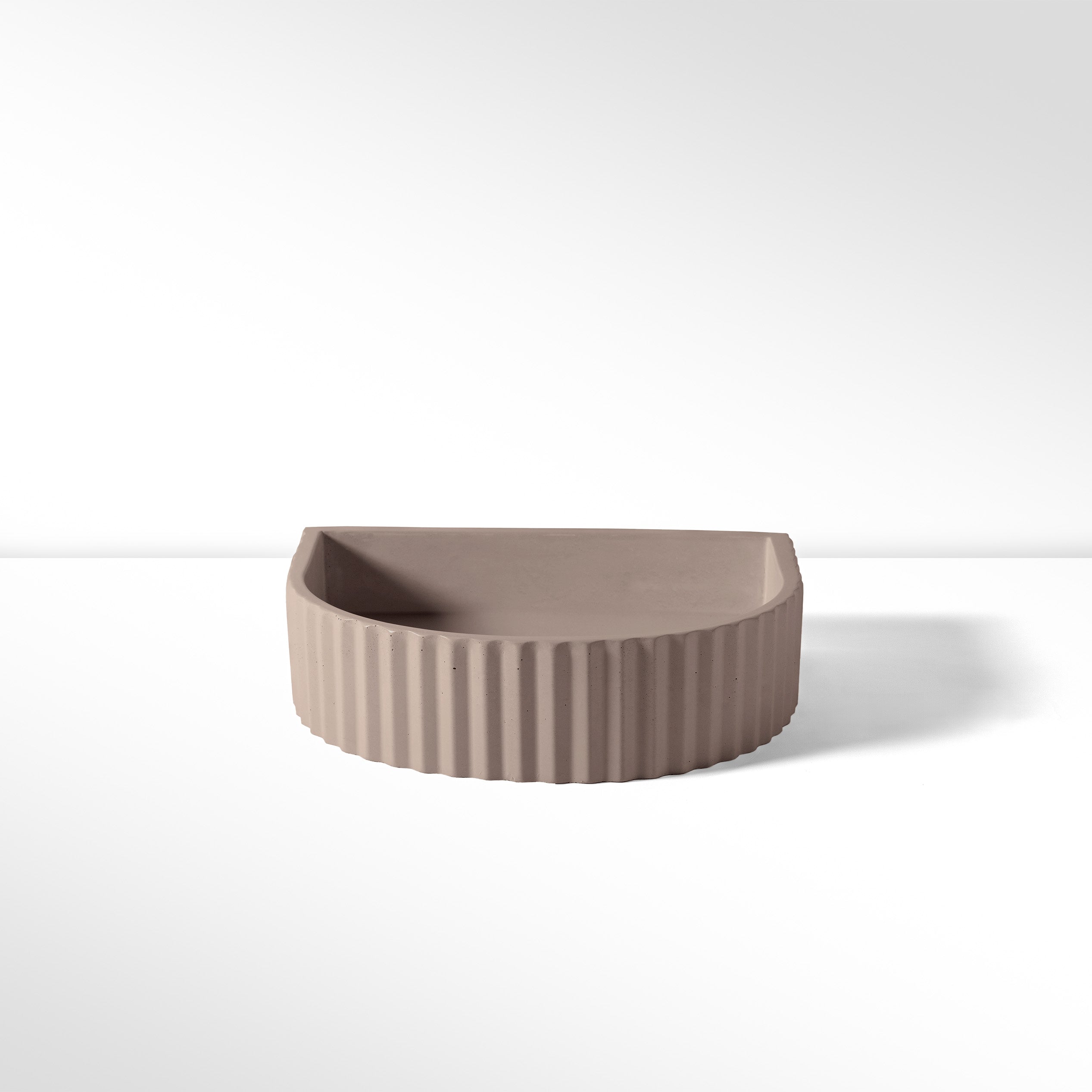 Concrete Half Moon Ribbed Basin