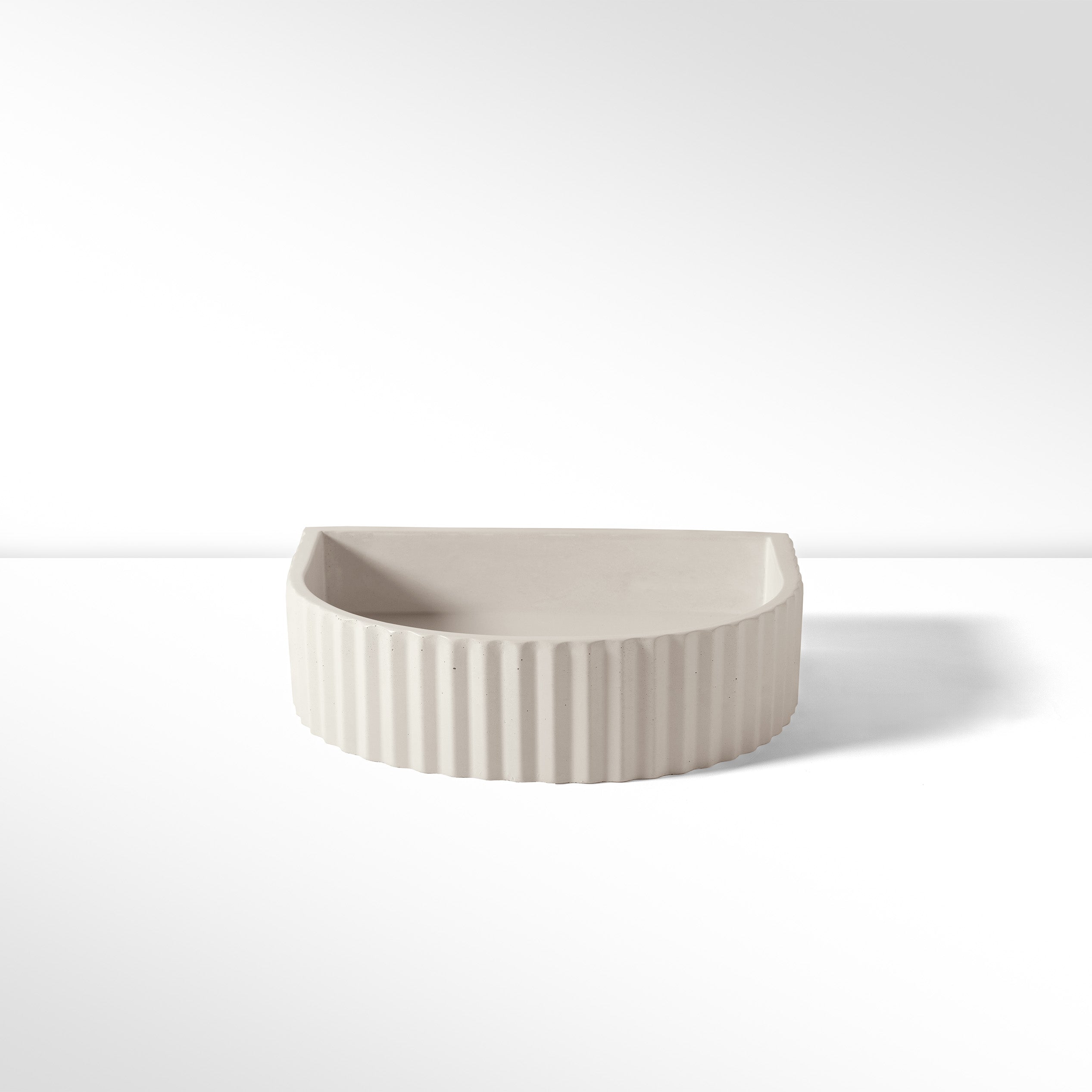 Concrete Half Moon Ribbed Basin