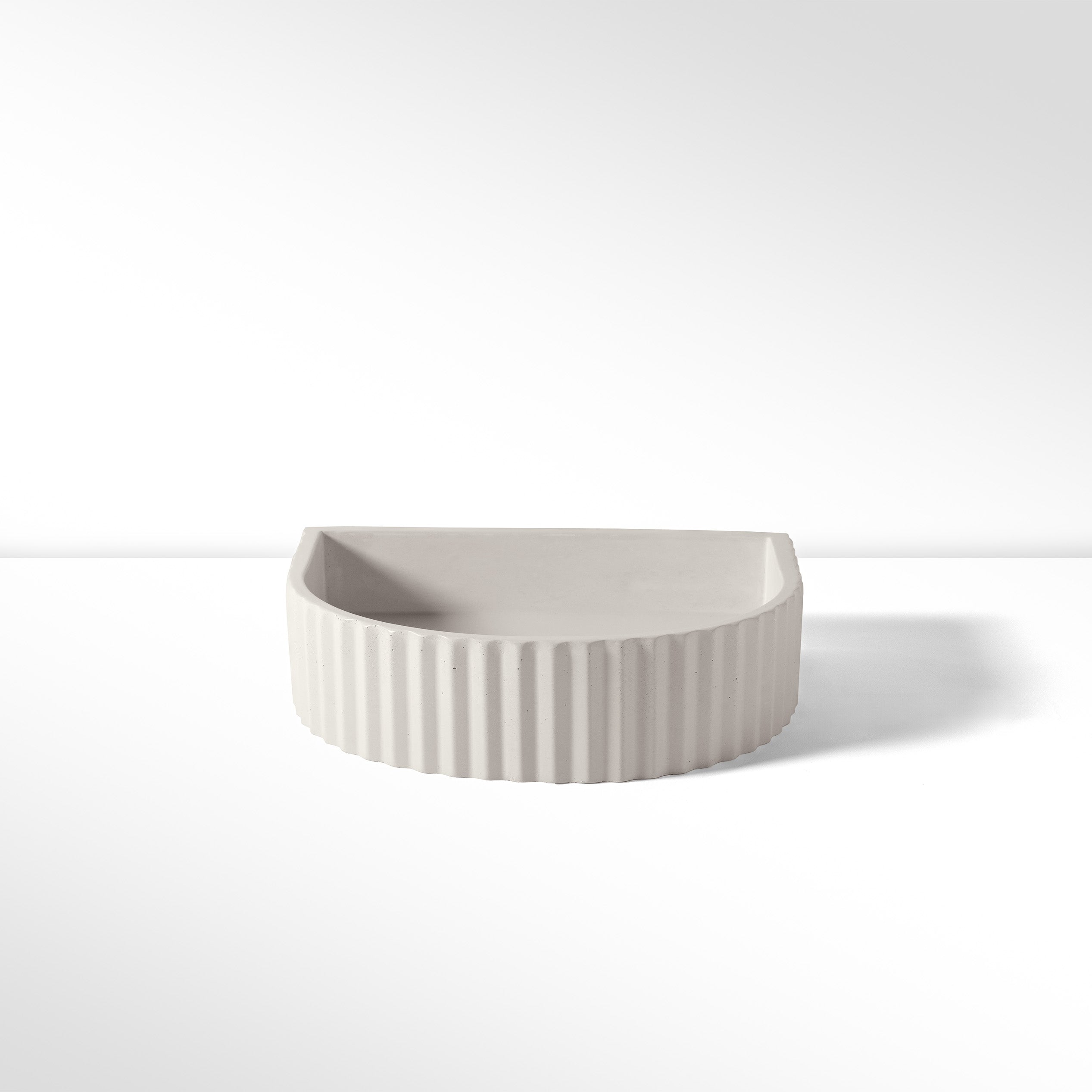 Concrete Half Moon Ribbed Basin