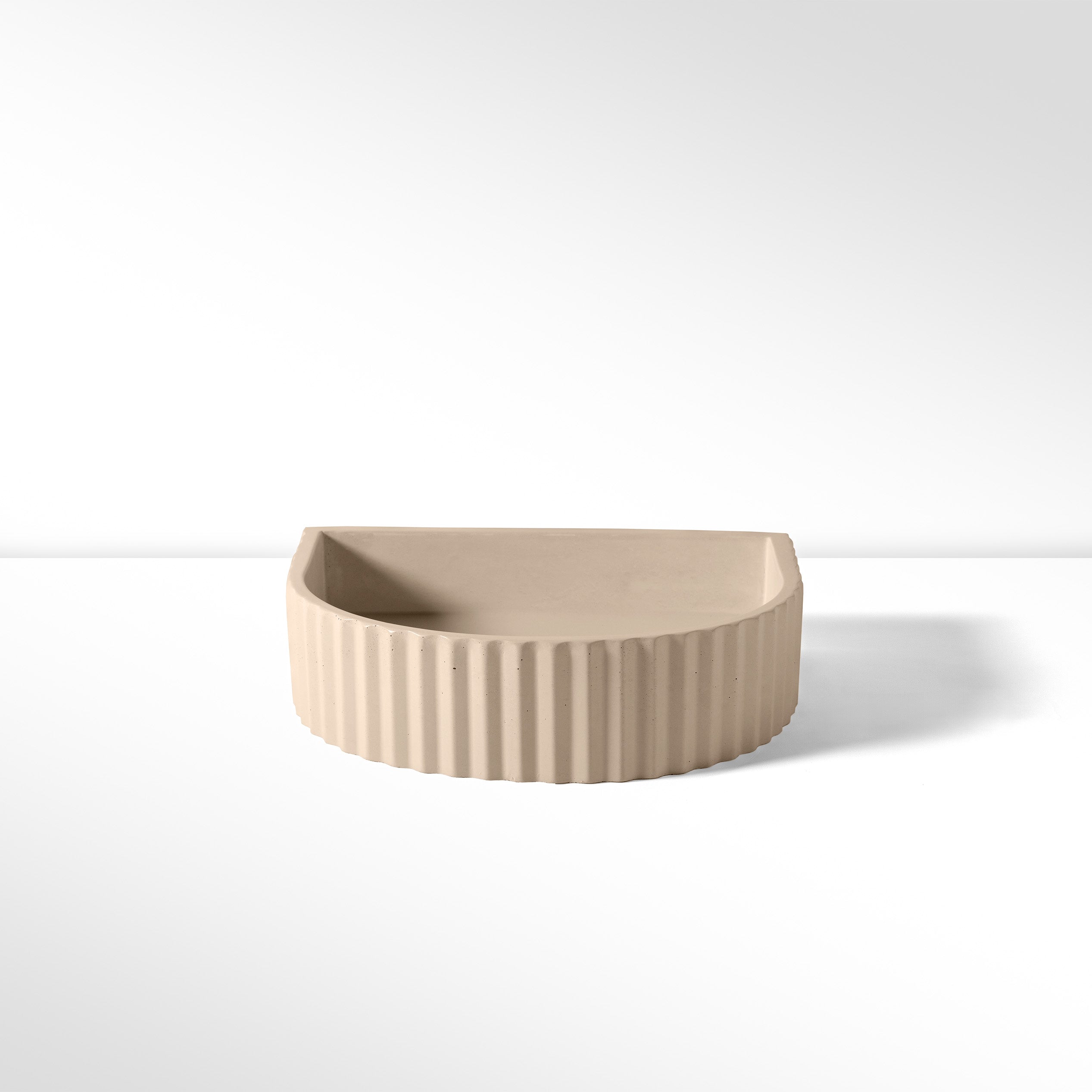 Concrete Half Moon Ribbed Basin