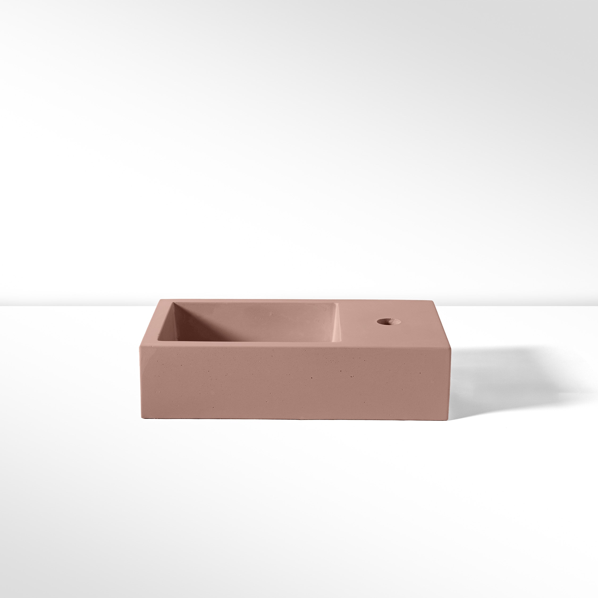 Concrete Polished Rectangular Powder Room Basin