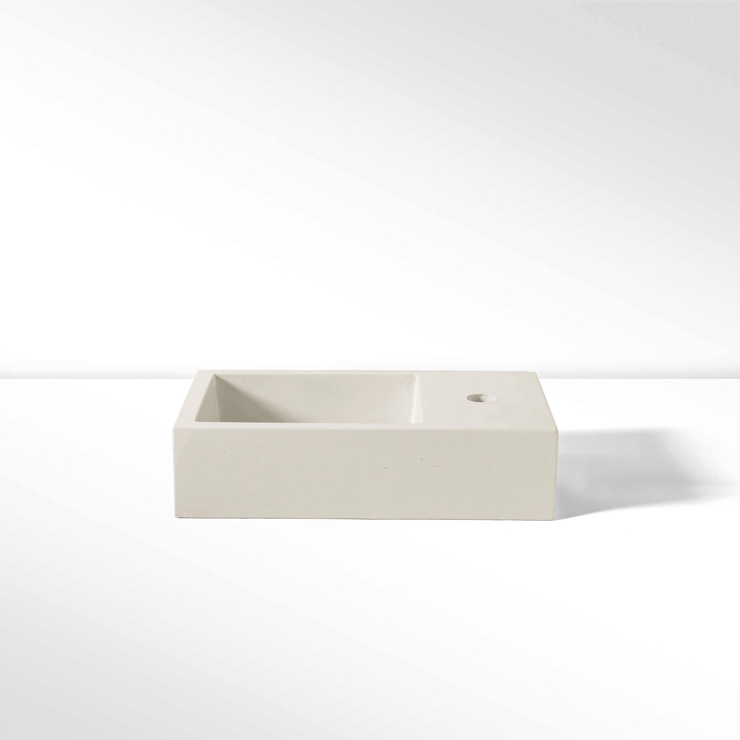 Concrete Polished Rectangular Powder Room Basin