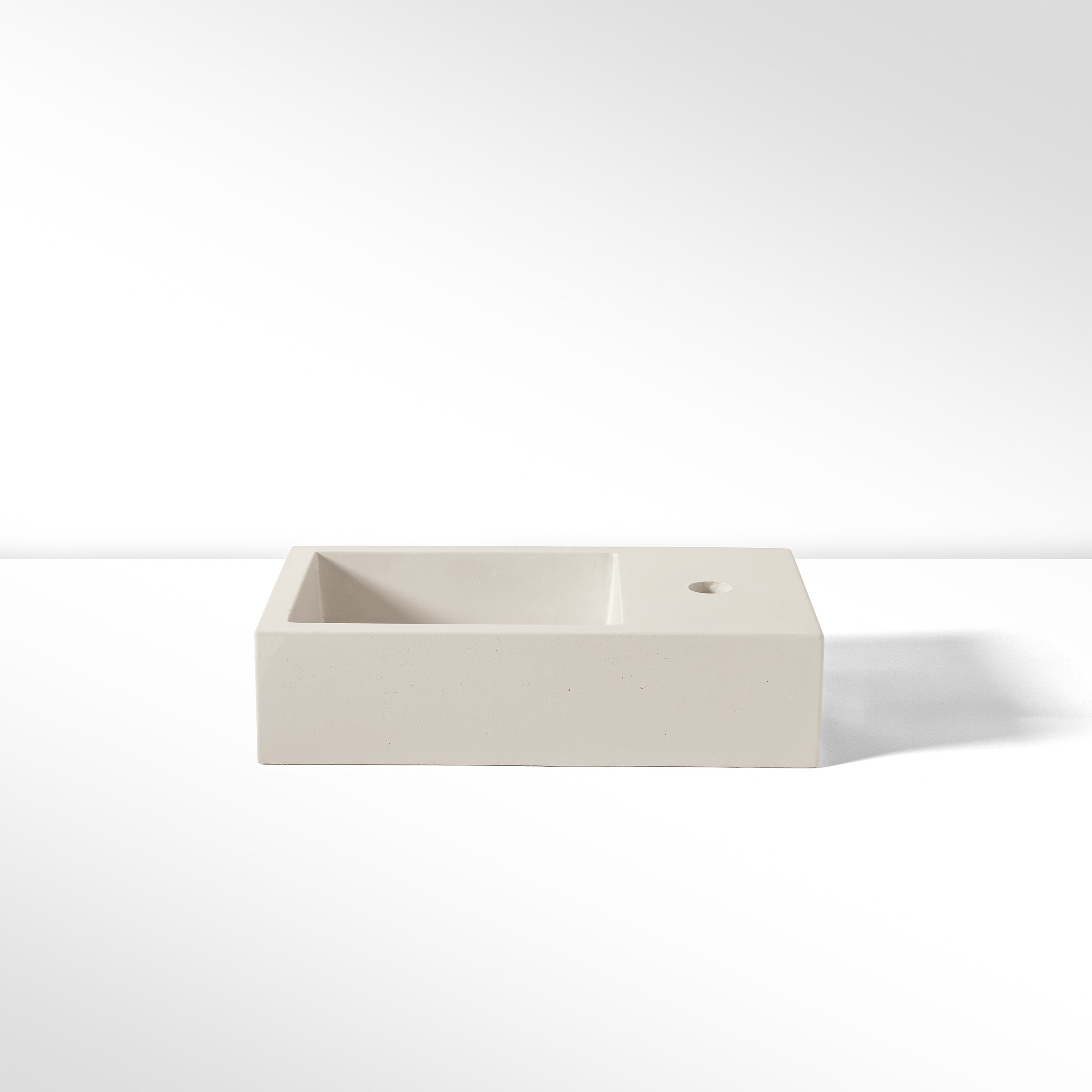 Concrete Polished Rectangular Powder Room Basin